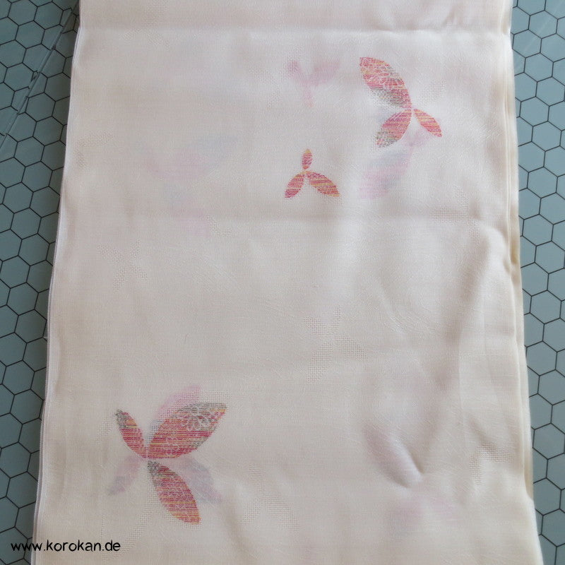 Woll Jacquard Decoupé Blätter in hell Kimono Sommer Stoff