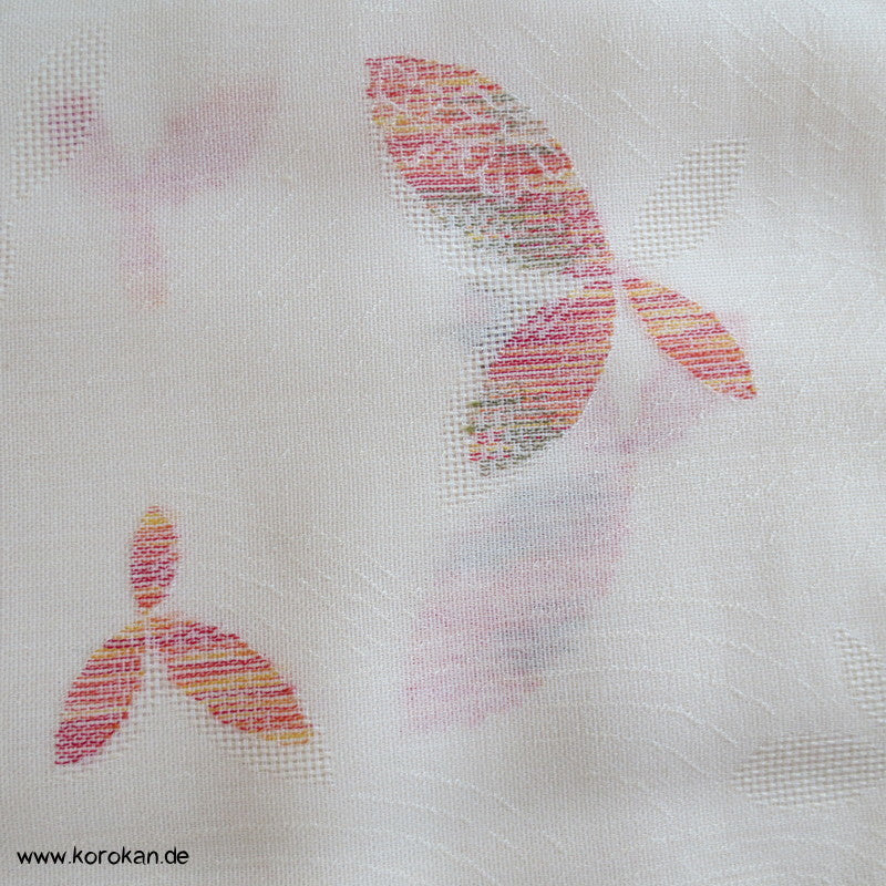 Woll Jacquard Decoupé Blätter in hell Kimono Sommer Stoff