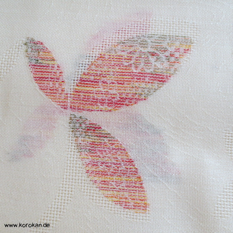 Woll Jacquard Decoupé Blätter in hell Kimono Sommer Stoff