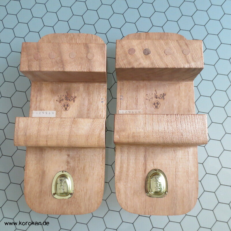 Vintage ungetragene Geta - leichtes Holz, Lackleder Riemen