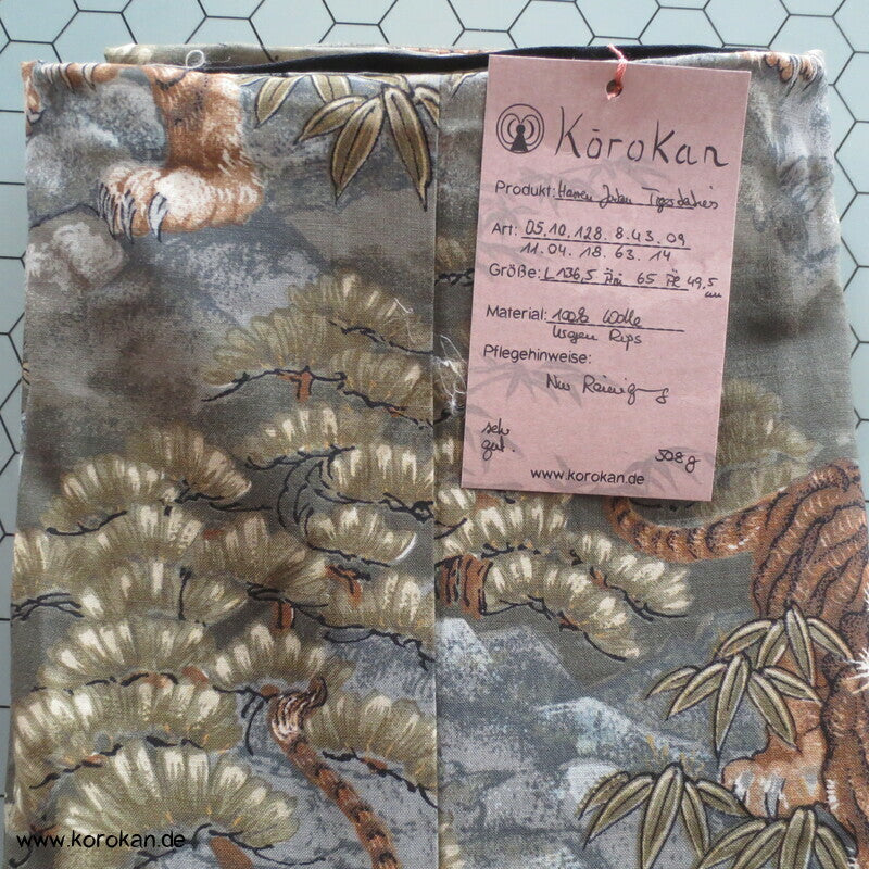 maunzende junge Tiger Juban Unterkimono Wollmuslin