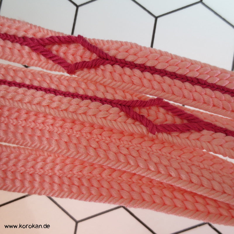 pinkfarbenes Diamantmuster Obijime
