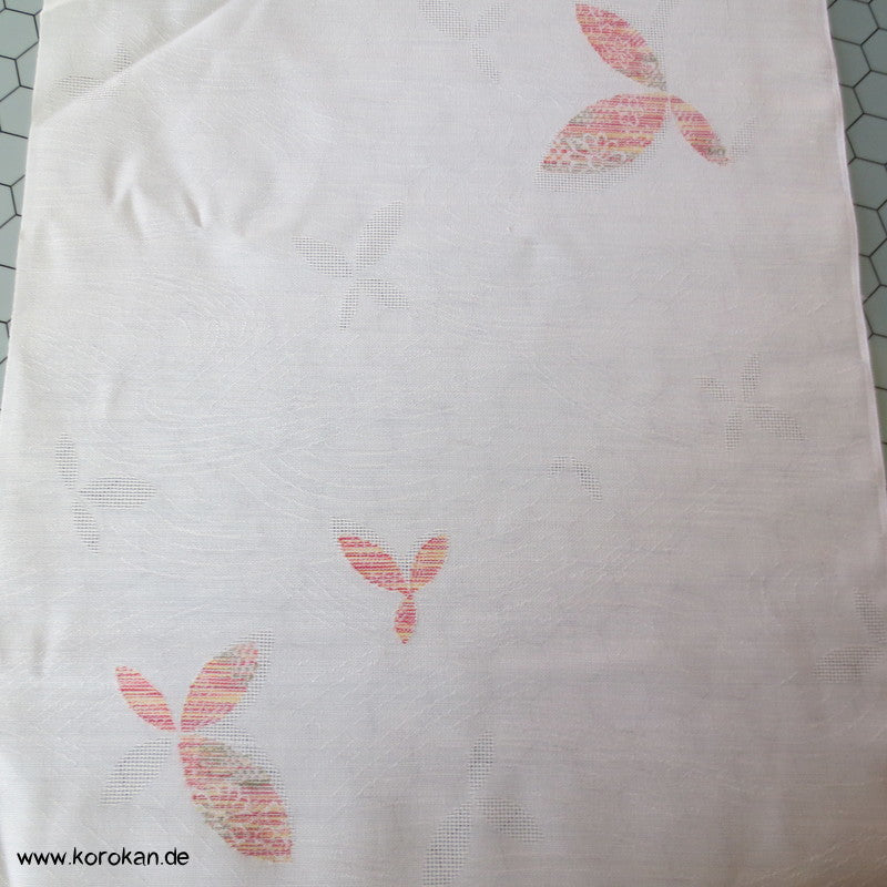 Woll Jacquard Decoupé Blätter in hell Kimono Sommer Stoff