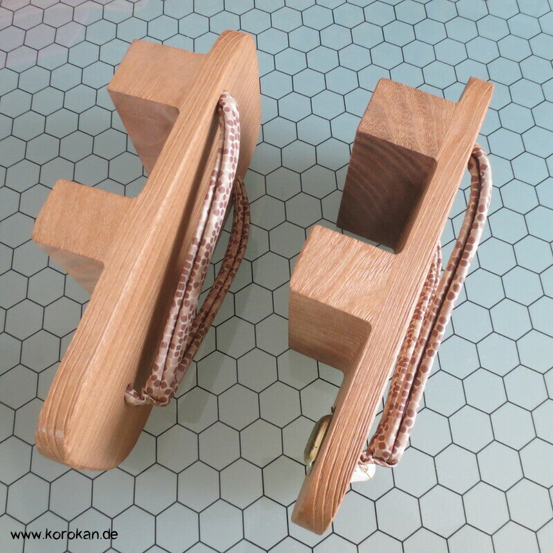 Vintage ungetragene Geta - leichtes Holz, Lackleder Riemen