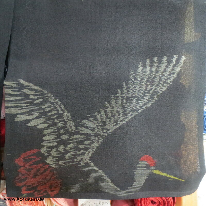 Kasuri Kraniche Hitoe Kimono, Sha Organza Seide