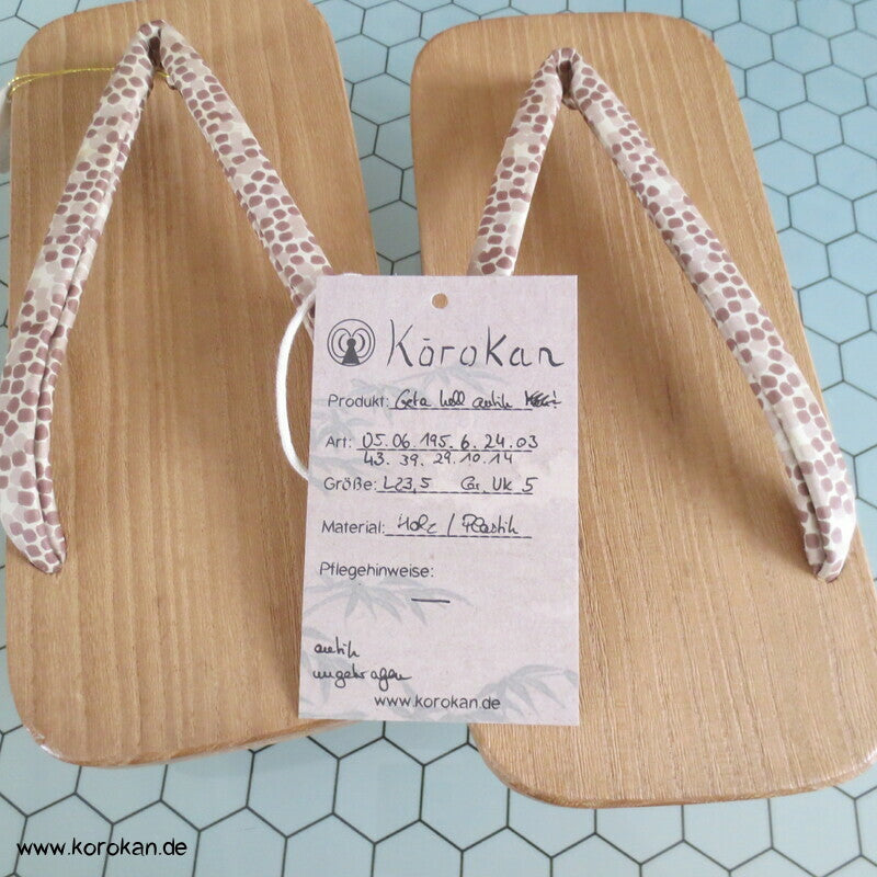 Vintage ungetragene Geta - leichtes Holz, Lackleder Riemen