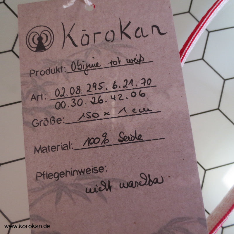 rot weiß gedreht Obijime, geflochten