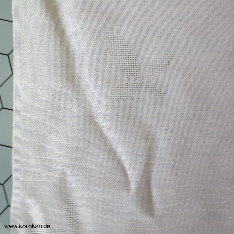 Woll Jacquard Decoupé Blätter in hell Kimono Sommer Stoff