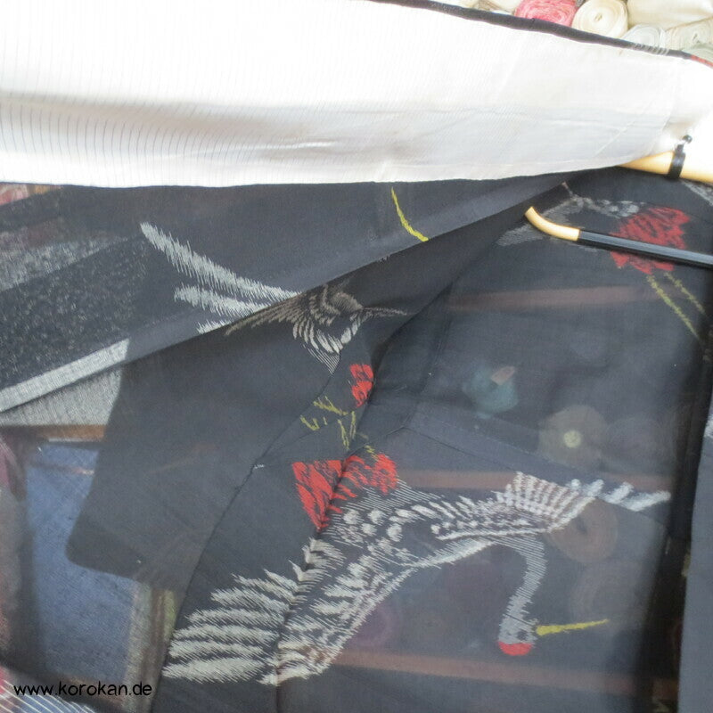 Kasuri Kraniche Hitoe Kimono, Sha Organza Seide