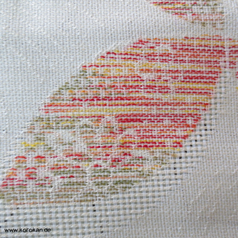 Woll Jacquard Decoupé Blätter in hell Kimono Sommer Stoff