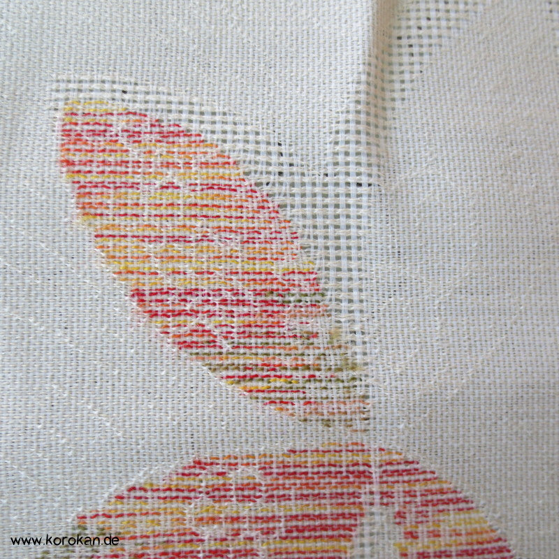 Woll Jacquard Decoupé Blätter in hell Kimono Sommer Stoff