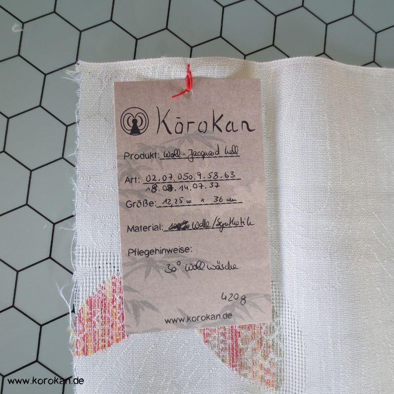 Woll Jacquard Decoupé Blätter in hell Kimono Sommer Stoff