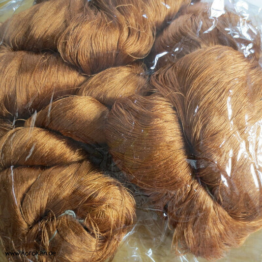 zimtbraun Seidengarn zum Weben aus japanischer Obi Werkstatt