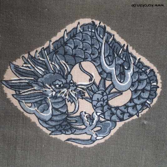 Drache und Shishilöwe Juban Wollmusselin