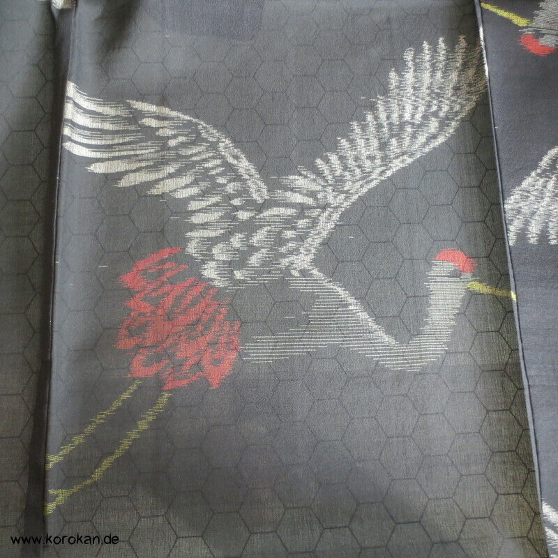 Kasuri Kraniche Hitoe Kimono, Sha Organza Seide