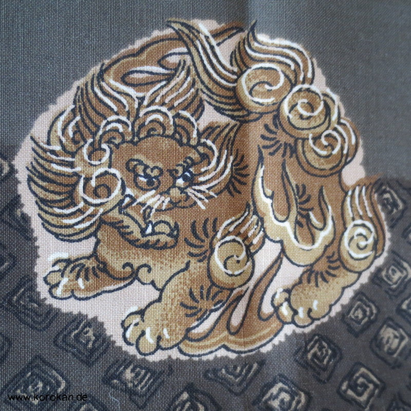 Drache und Shishilöwe Juban Wollmusselin