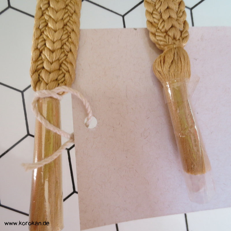 sandbeige, Obijime, geflochten, neu mit Etiketten