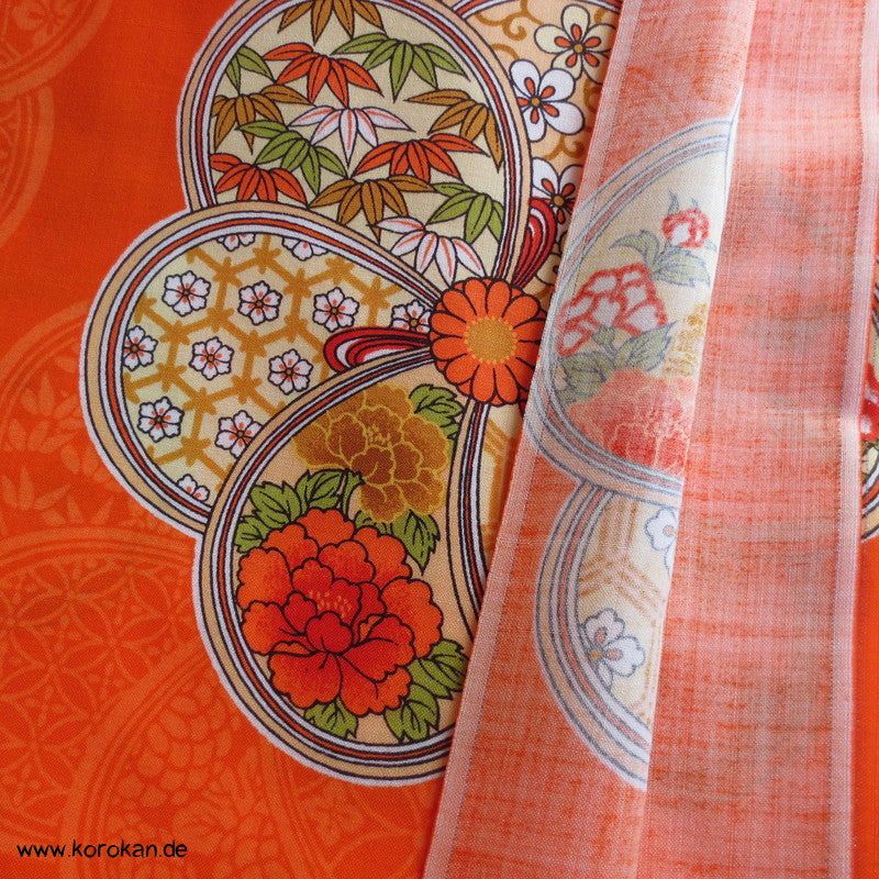 Ume - Blüten Juban Kimono Wollmusselin