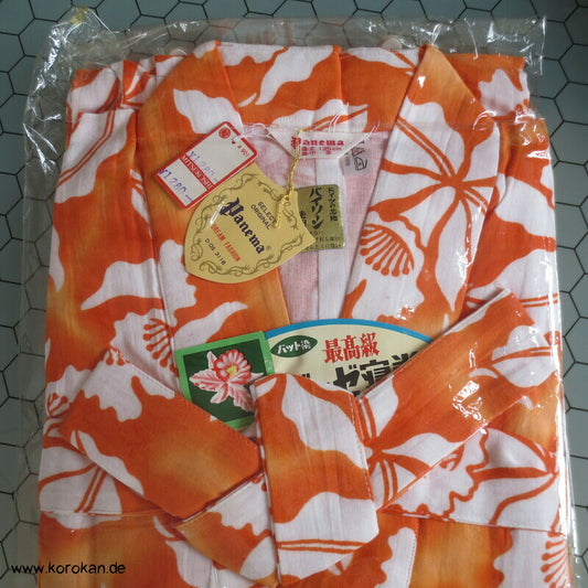Panema orange Orchideen Nemaki - Japan Schlaf Kimono