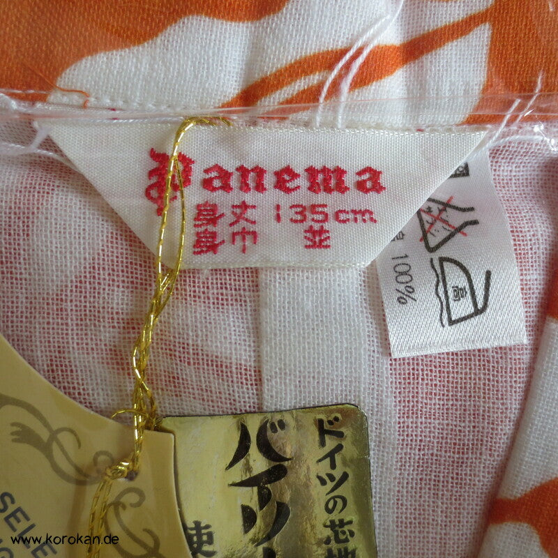 Panema orange Orchideen Nemaki - Japan Schlaf Kimono