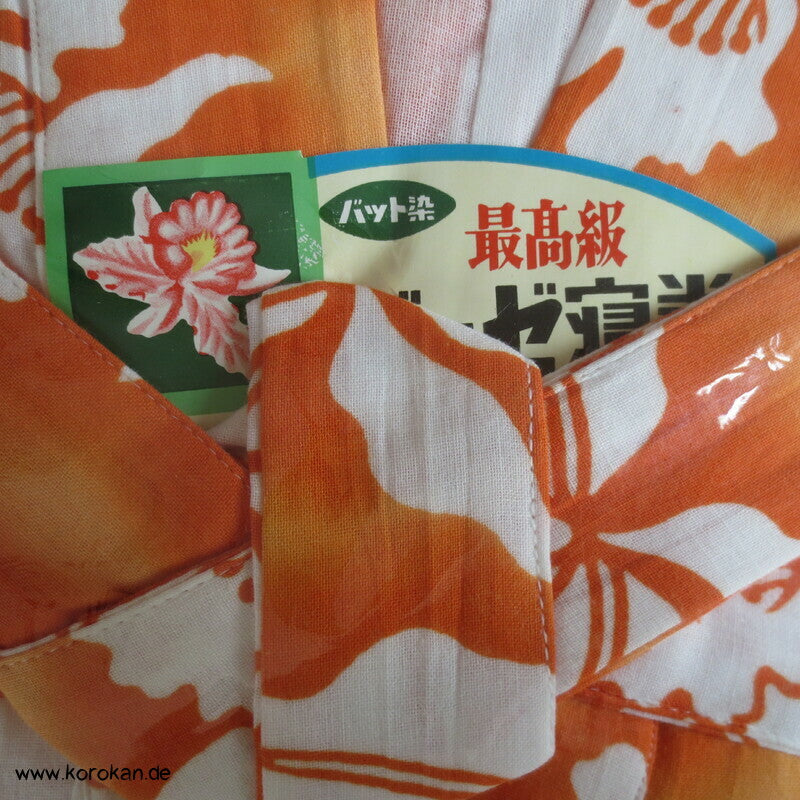 Panema orange Orchideen Nemaki - Japan Schlaf Kimono