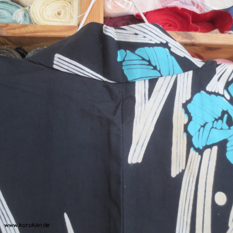 türkise Iris Yukata Baumwoll Kimono