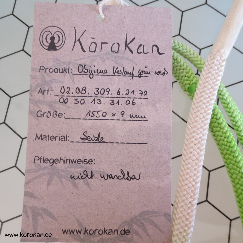 grün - weiß, Verlauf, Obijime, geflochten, neu