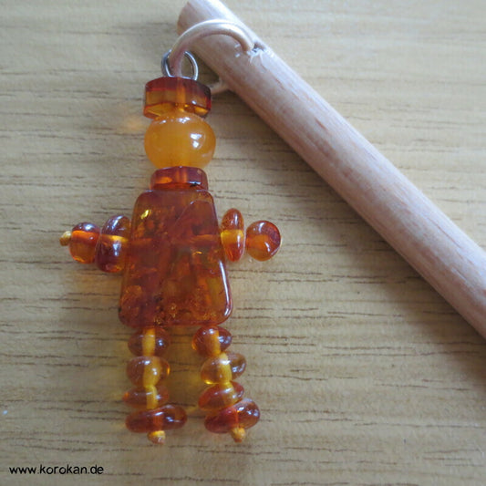 Haarnadel / Haarstab, Glas- /perlen an Holzstab