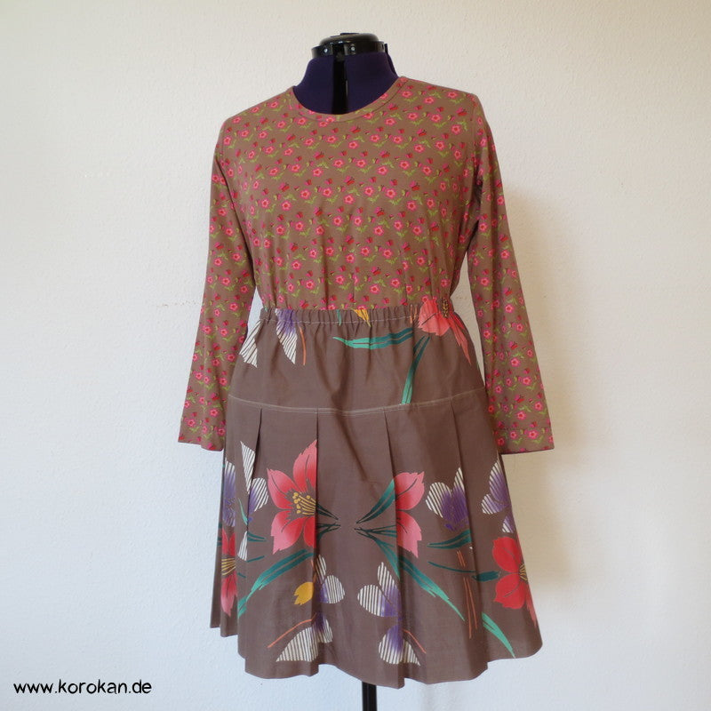 Blüten Yukata Kimono Baumwolle Faltenrock, Gummizug