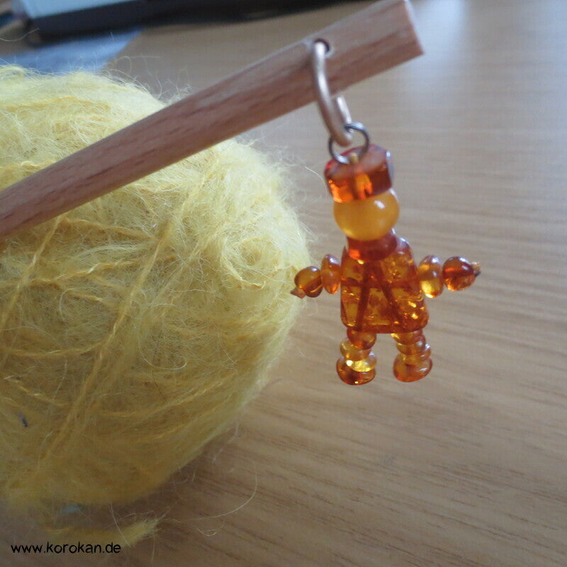 Haarnadel / Haarstab, Glas- /perlen an Holzstab