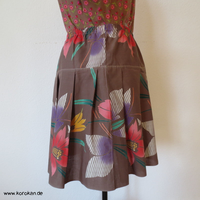 Blüten Yukata Kimono Baumwolle Faltenrock, Gummizug