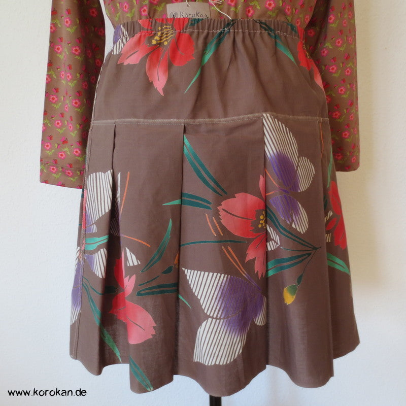 Blüten Yukata Kimono Baumwolle Faltenrock, Gummizug