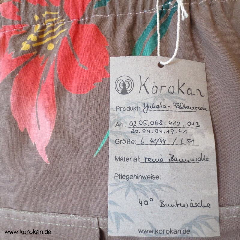 Blüten Yukata Kimono Baumwolle Faltenrock, Gummizug