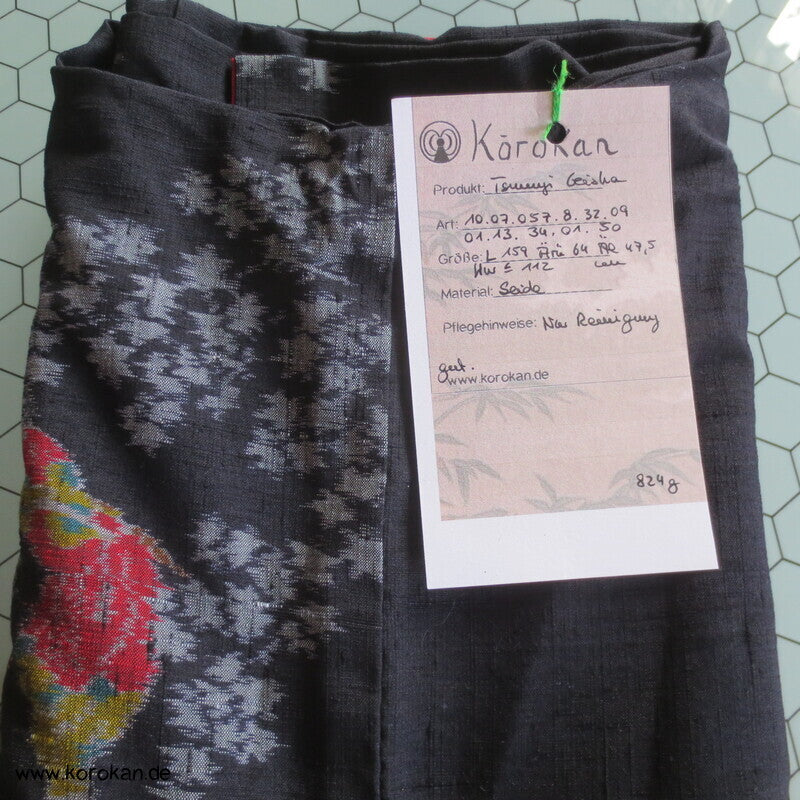 Kasuri Japanerinnen Tsumugi Seiden Kimono