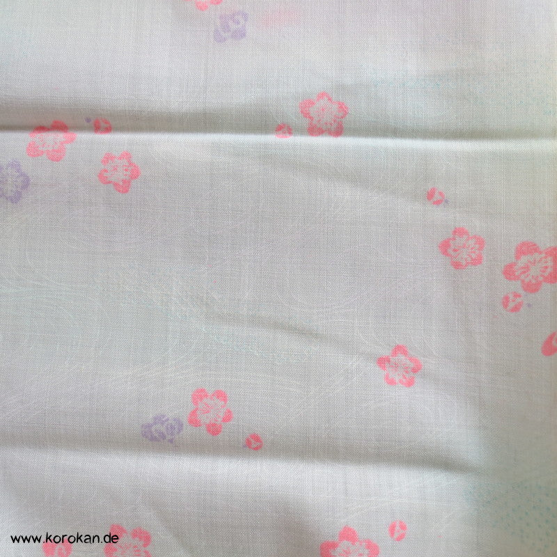 Sakura in Neonpink Juban Kimono Wollmusselin Rest