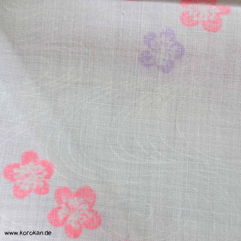 Sakura in Neonpink Juban Kimono Wollmusselin Rest