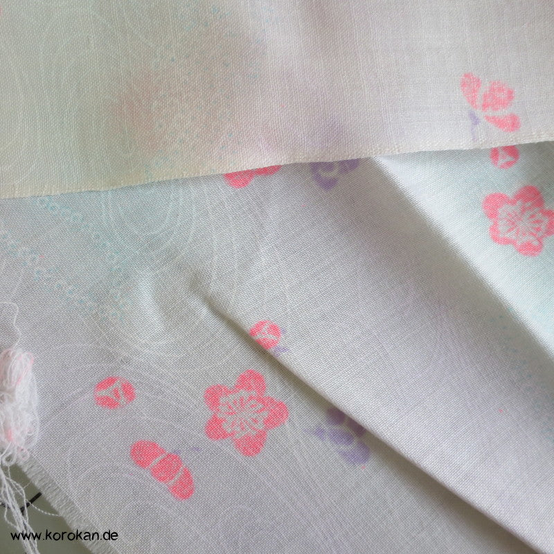 Sakura in Neonpink Juban Kimono Wollmusselin Rest