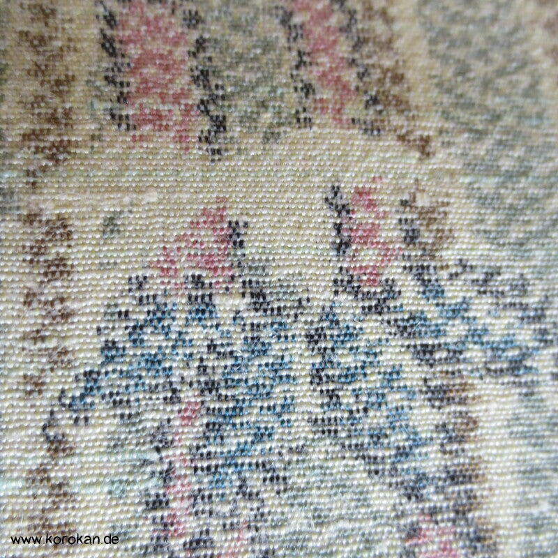 Bambusstreifen Kasuri Wolle/ Seide Tsumugi Kimonomaterial