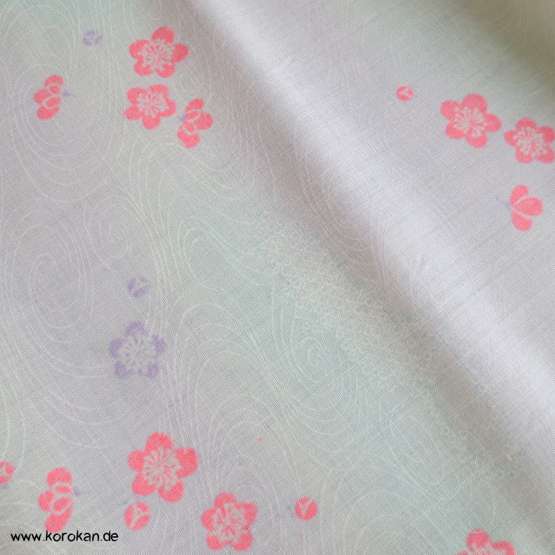 Sakura in Neonpink Juban Kimono Wollmusselin Rest