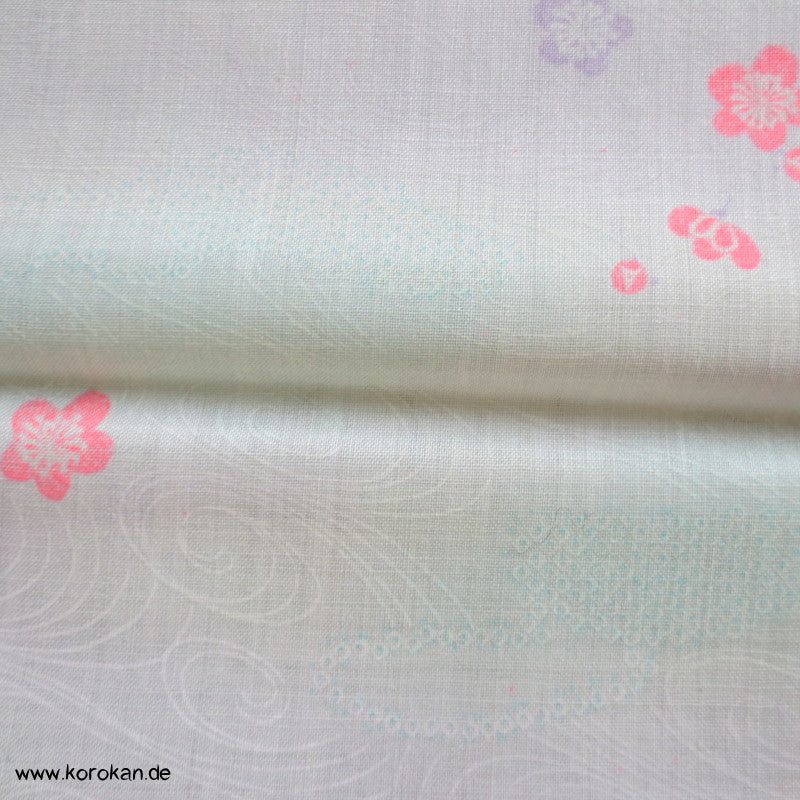 Sakura in Neonpink Juban Kimono Wollmusselin Rest