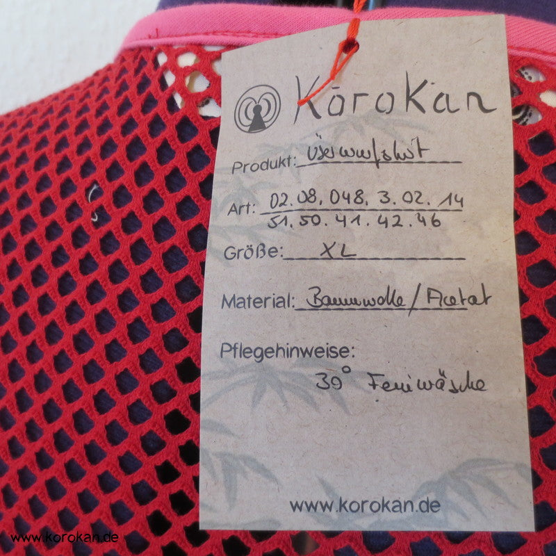 roter Baumwollnetzjersey, Kimono Stoff Einsätze T - Shirt