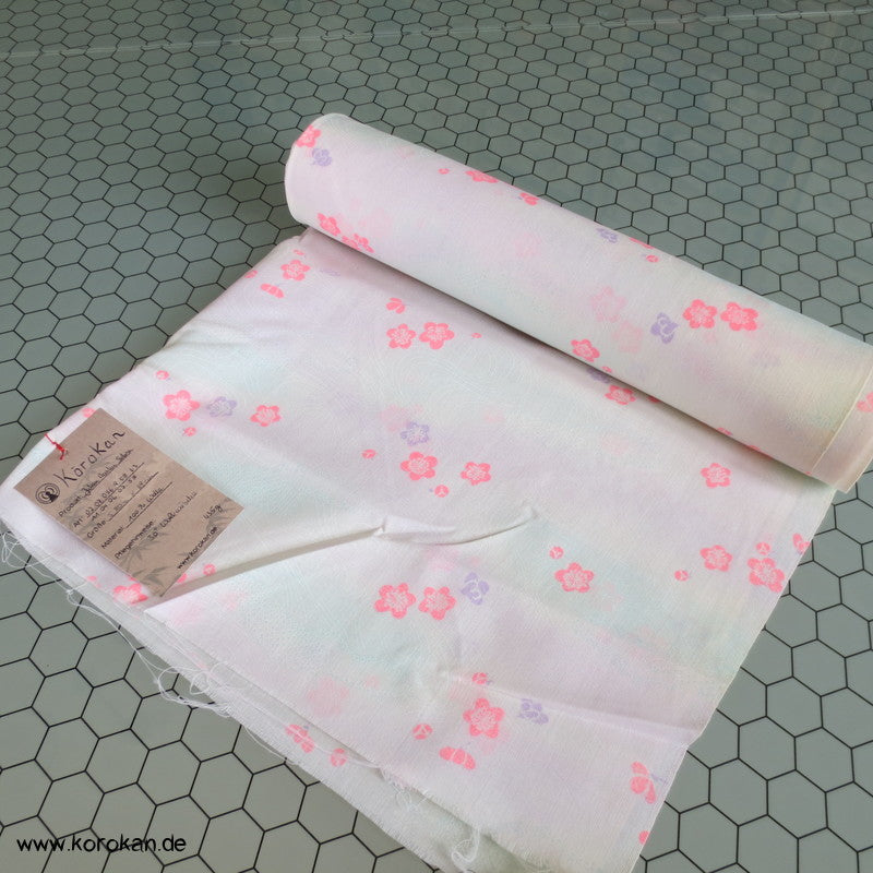 Sakura in Neonpink Juban Kimono Wollmusselin Rest