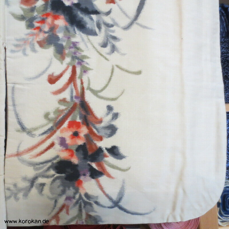 Japan Art Deco Blumengirlanden Meisen Seiden Kimono