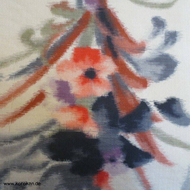 Japan Art Deco Blumengirlanden Meisen Seiden Kimono