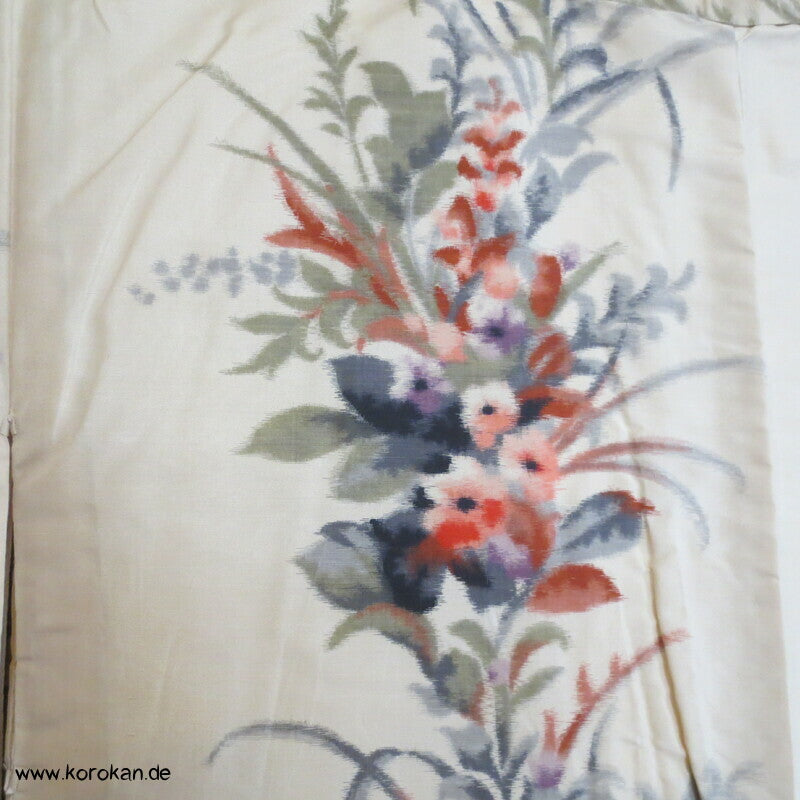 Japan Art Deco Blumengirlanden Meisen Seiden Kimono