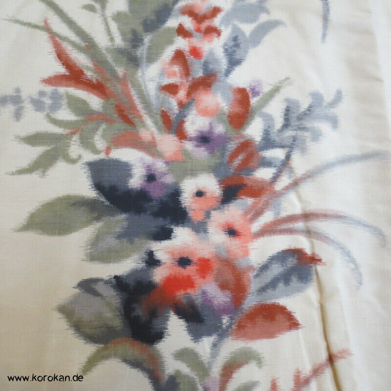 Japan Art Deco Blumengirlanden Meisen Seiden Kimono