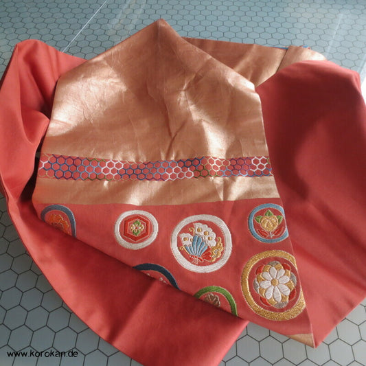 Japan Mon Band auf kupfer Nagoya Obi Seidenbrokat Kimonogürtel