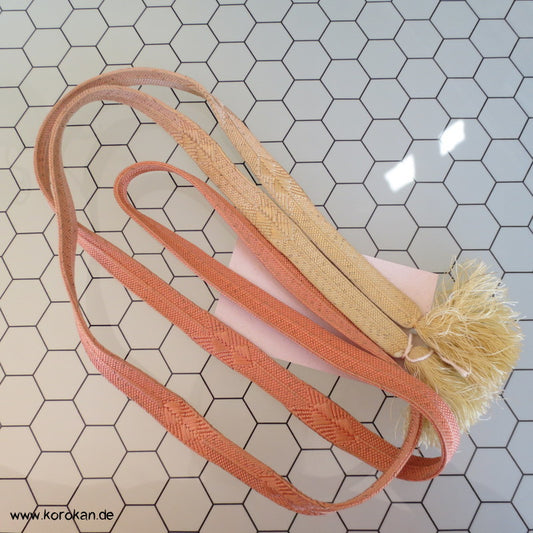 hellgelb - lachs Obijime, geflochten