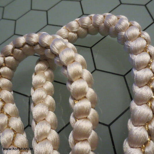 weiß goldener Kordel Obijime, Seide, sehr lang