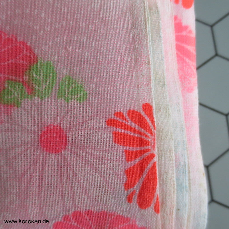 Neon Chrysanthemen Juban Kimono Wollmusselin
